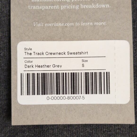 Everlane Mens The Track Crewneck Sweatshirt Dark Heather Gray Size S - Picture 10 of 11
